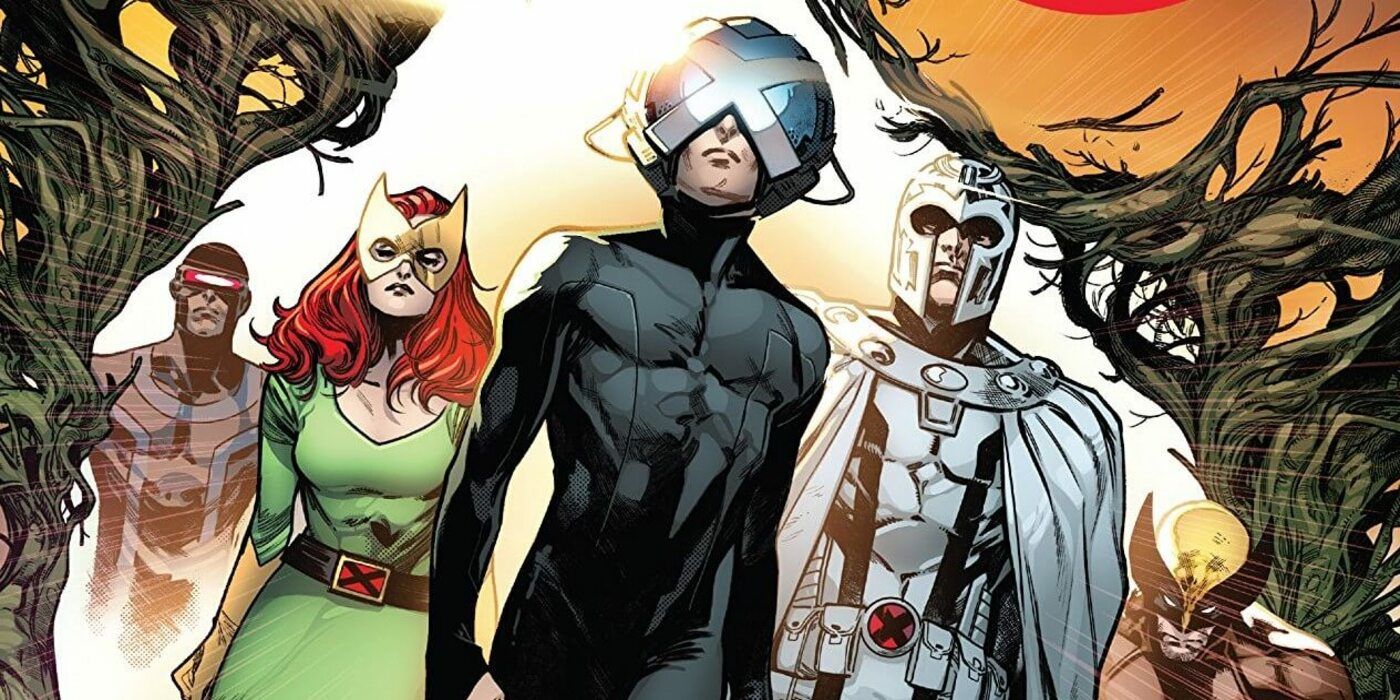 Xavier leads Cyclops, Jean Grey, Magneto, and Wolverine in House of X