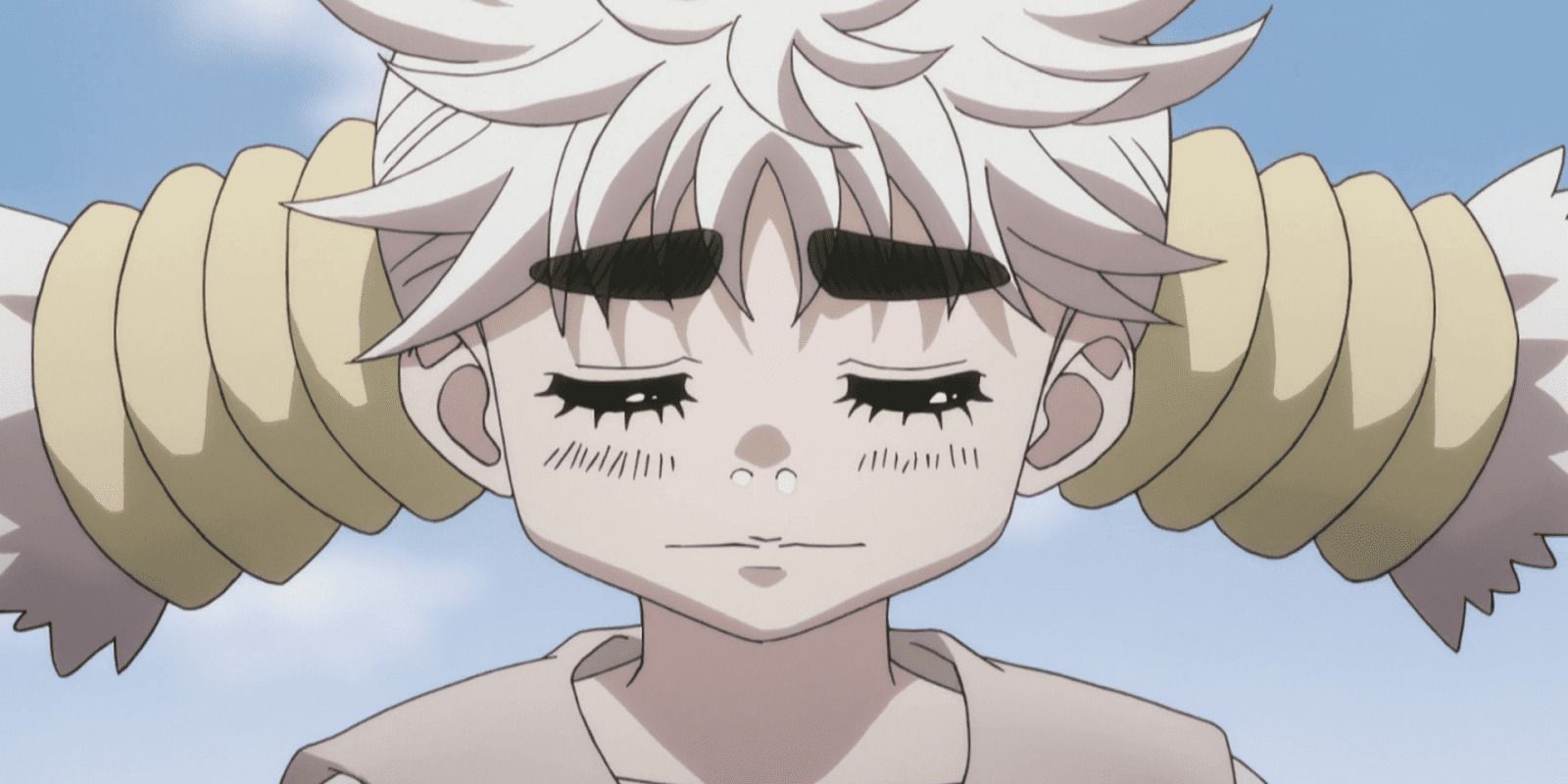 Komugi falls asleep in Hunter X Hunter.