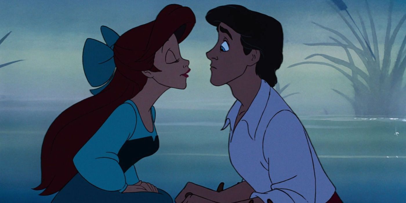 Ariel and Eric on a boat in The Little Mermaid.