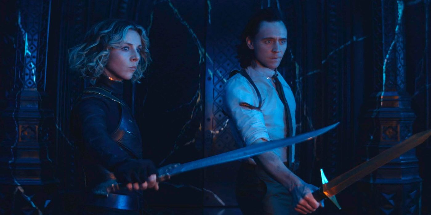 loki and sylvie holding swords in the season 1 finale