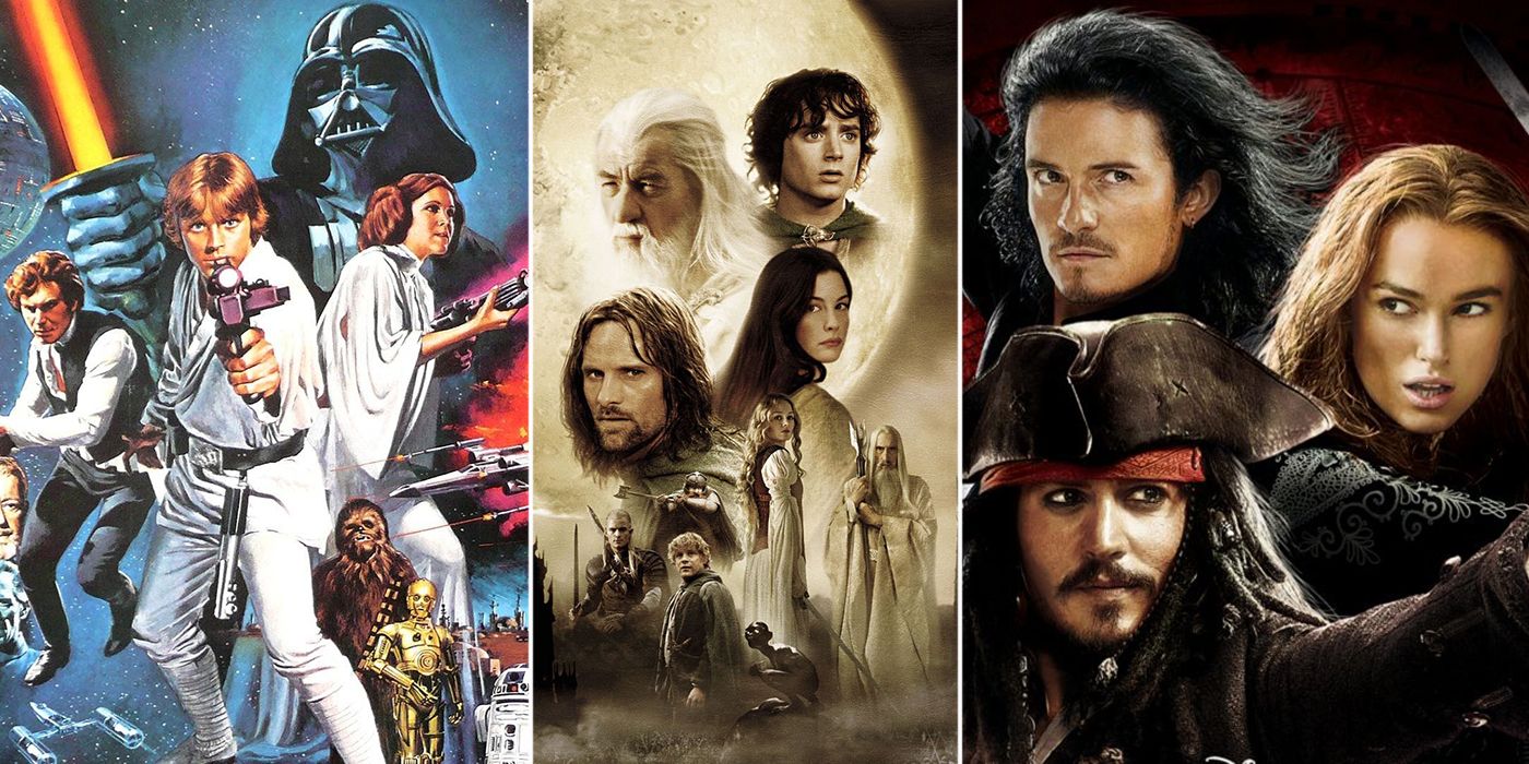 star wars, pirates of the caribbean, and lord of the rings