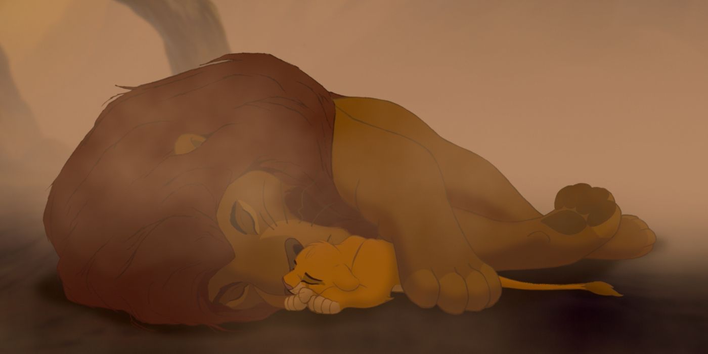 Mufasa and Simba, after Mufasa's death in Disney's The Lion King