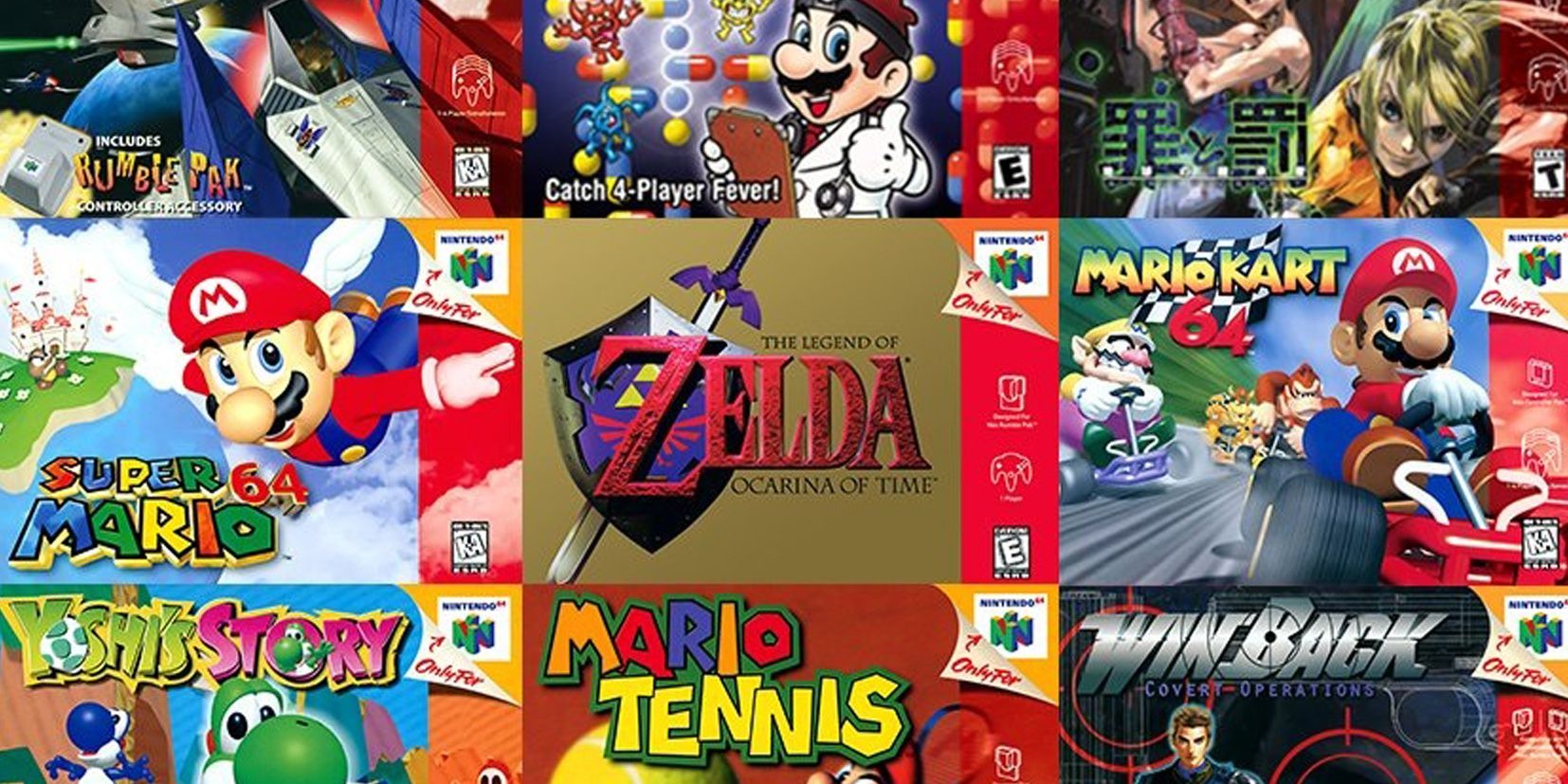 A selection of Nintendo 64 games