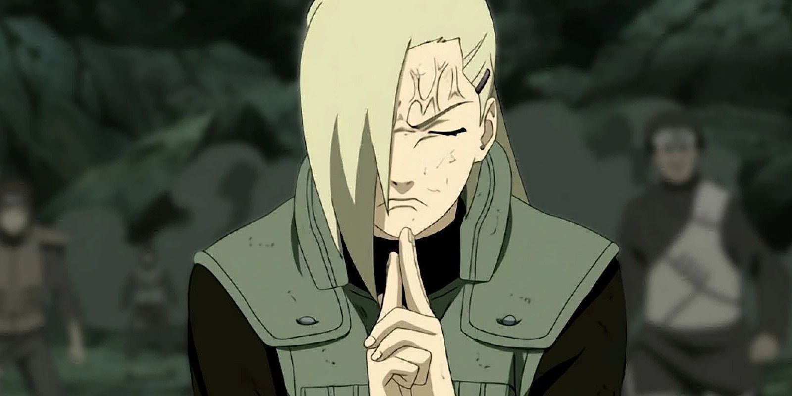 Ino Tamanaka concentrates in Naruto.