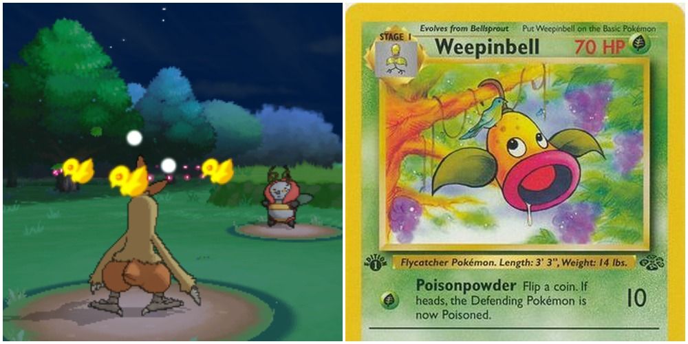 pokemon a confused combusken and a weepinbell card