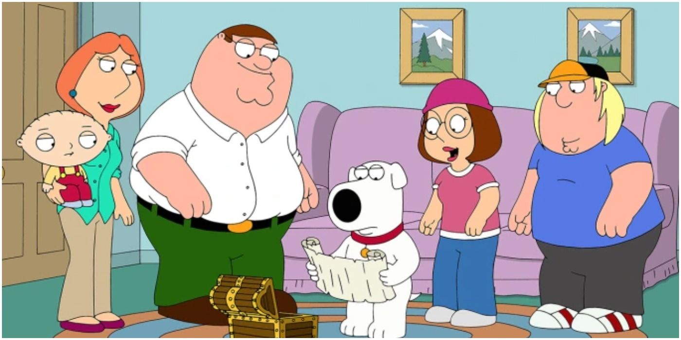 Family Guy cast Around Treasure Chest 