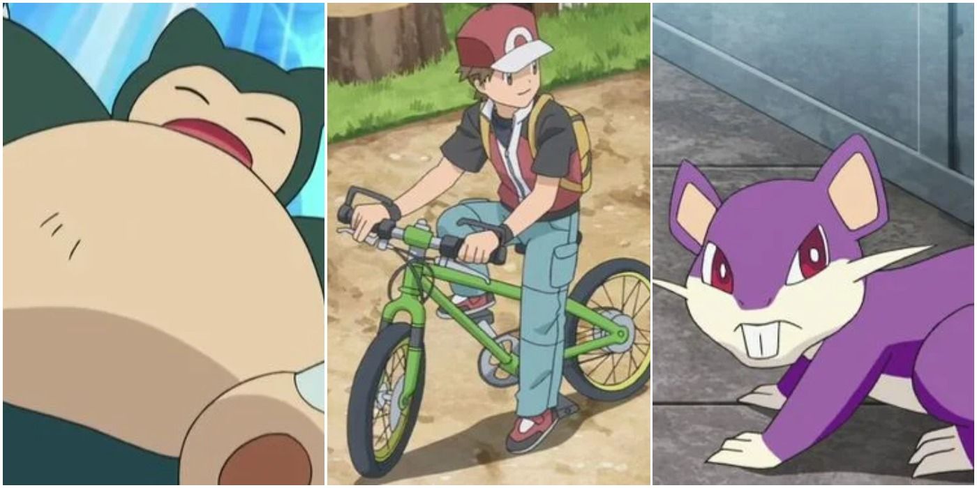 pokemon generation I snorlax, red, and rattata
