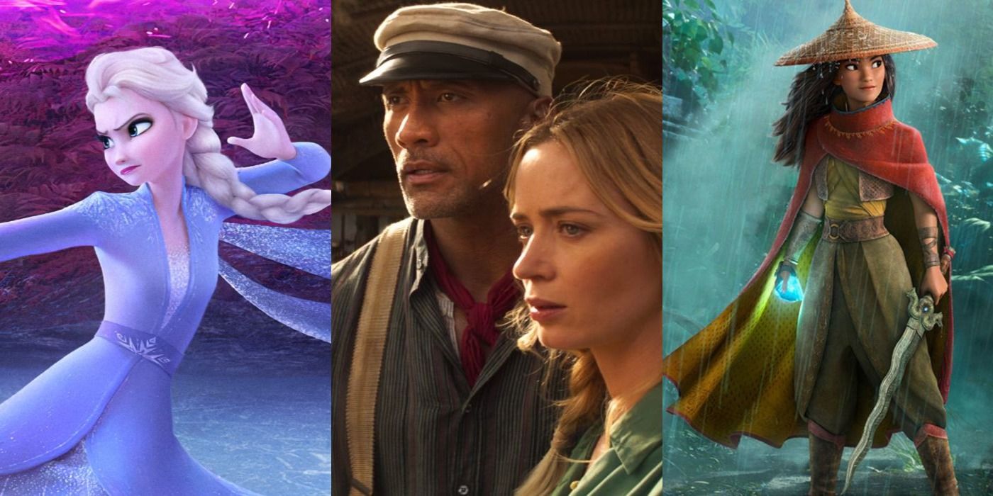 Frozen 2, Jungle Cruise, and Raya and the Last Dragon Combined Image