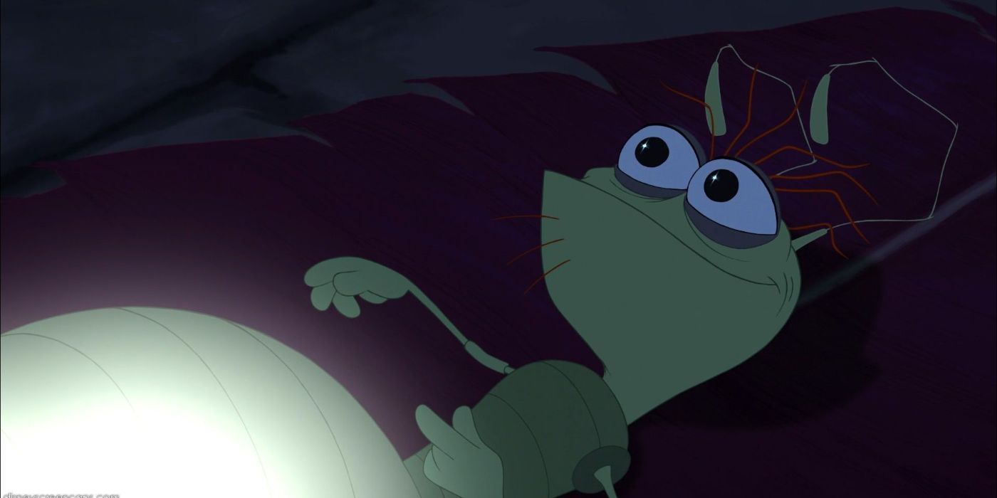 Ray laying down and smiling in The Princess and the Frog