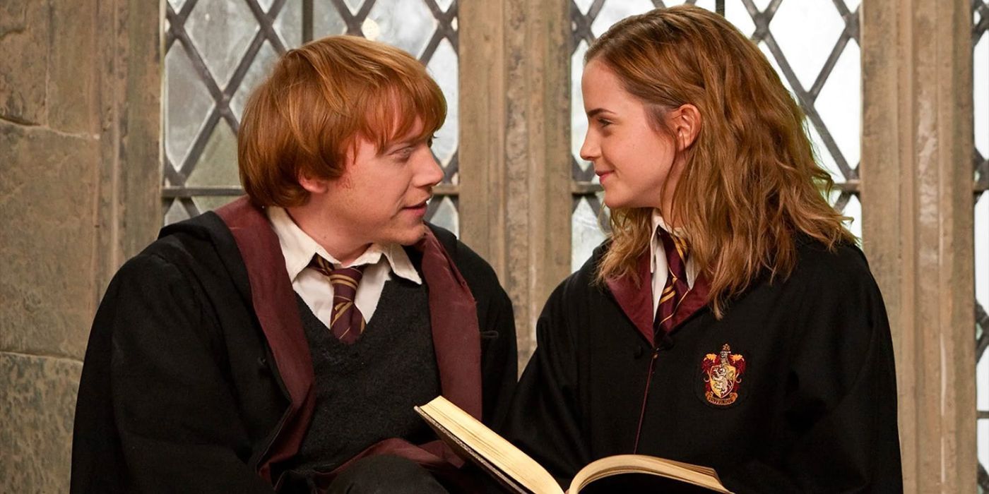 Ron and Hermione in Harry Potter.
