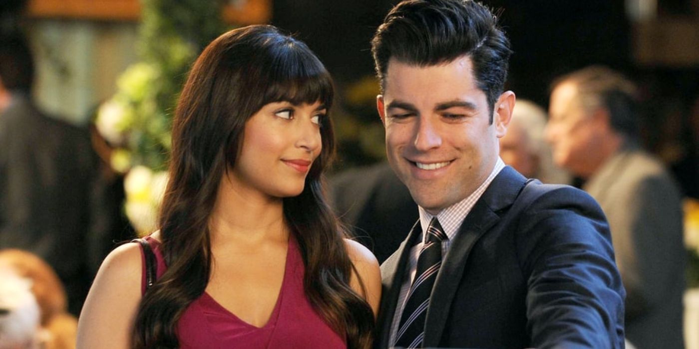 Cece gazes at a smiling Schmidt in New Girl