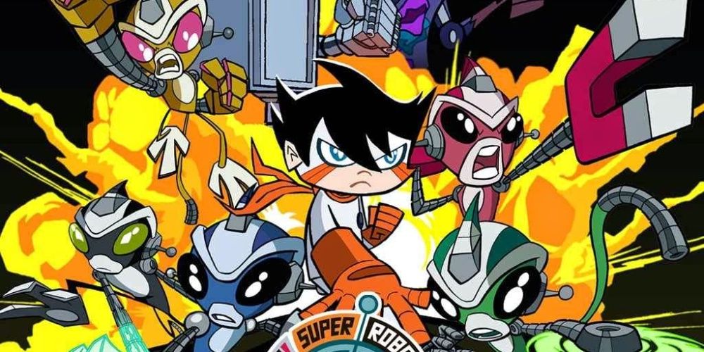 The five cyborg monkeys and Chiro in Super Robot Monkey Team Hyperforce Go!