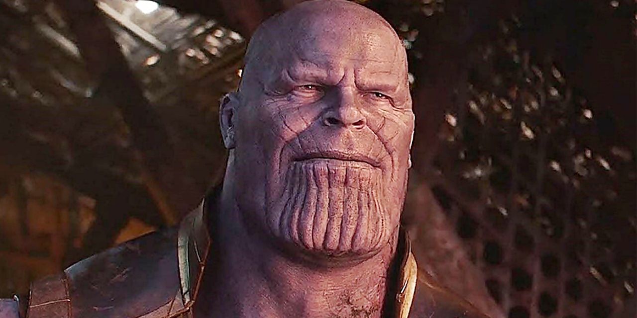 Thanos looking pensive in the MCU