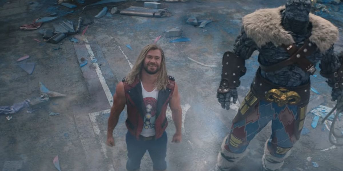 thor and korg in the teaser of thor love and thunder