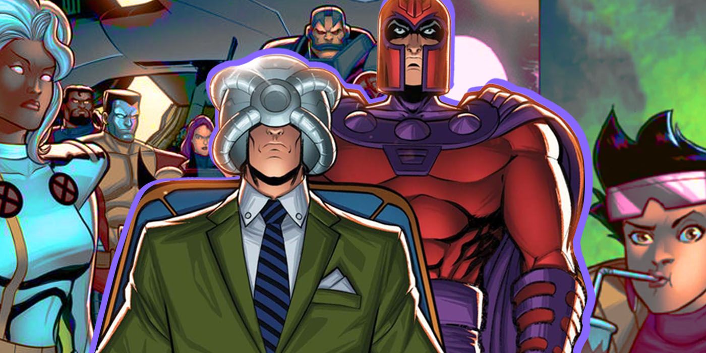 Professor X and Magneto with the X-Men in Marvel Comics