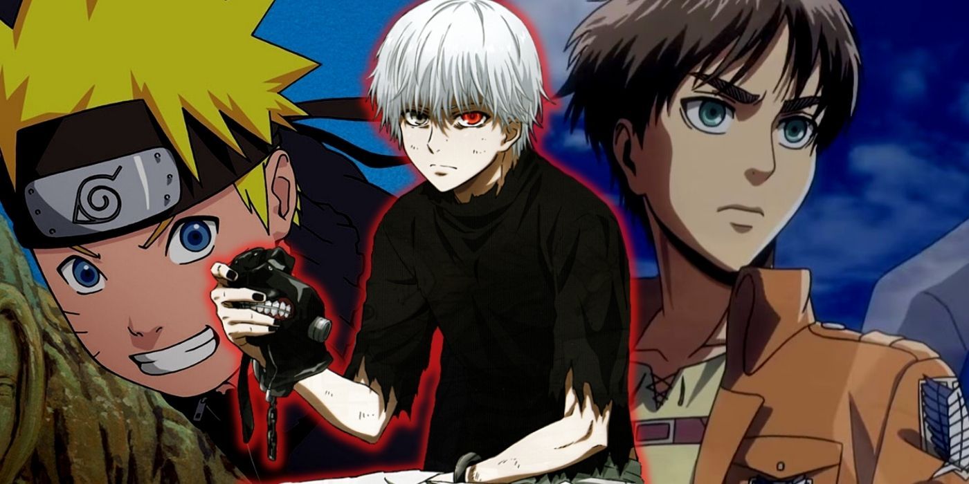 Naruto, Ken Kaneki, and Eren Yeager