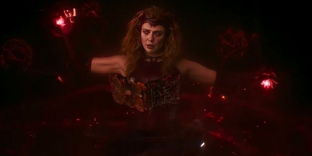 Scarlet Witch practicing the magic she got from the Darkhold