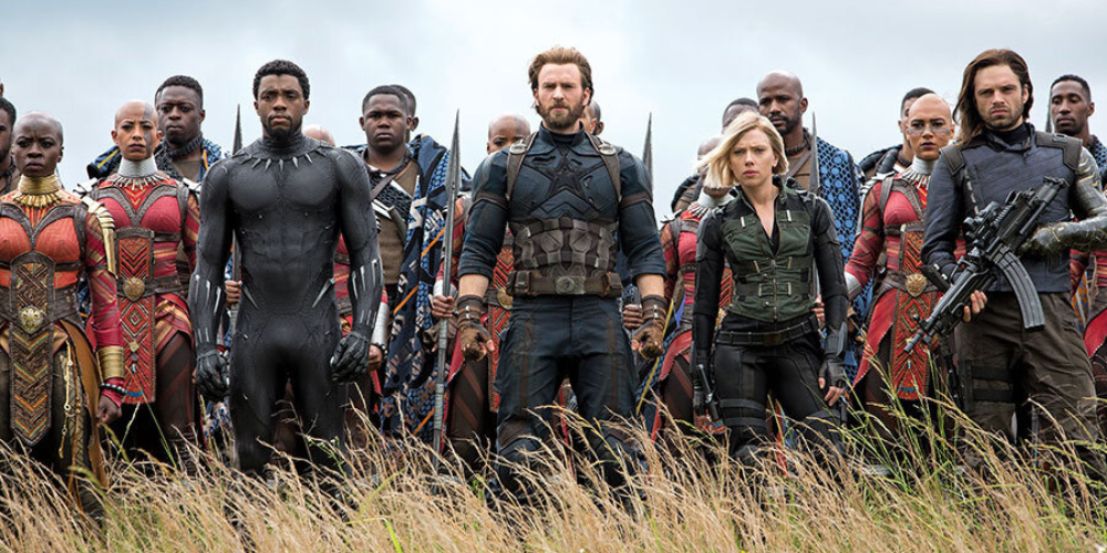 The battle in Wakanda in Avengers: Infinity War.