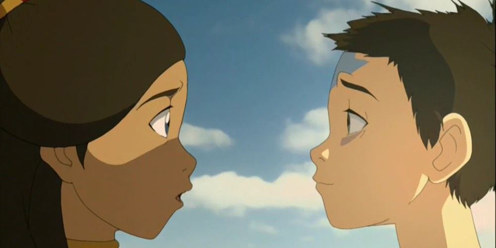 Aang and Katara in Avatar: The Last Airbender.