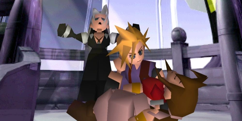 Sephiroth kills Aerith in Final Fantasy VII game