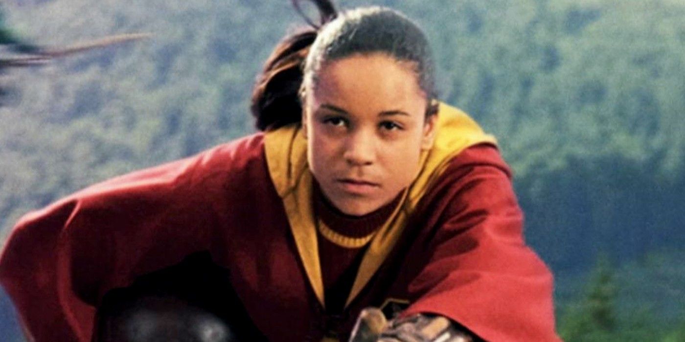 Angelina Johnson playing Quidditch in Harry Potter