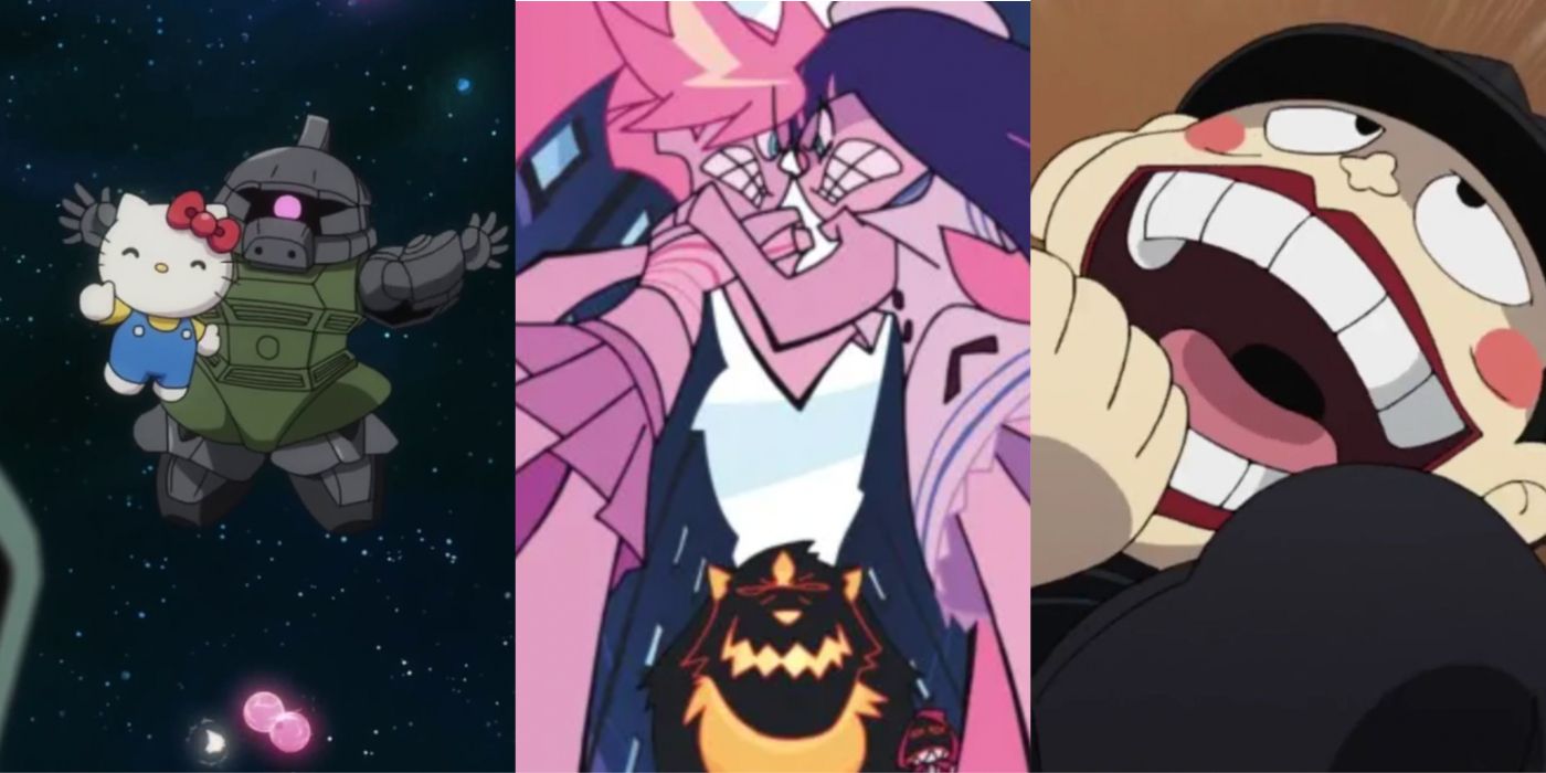 Anime Comedies Forgotten Hello Kitty X Gundam Panty And Stocking New Laughing Salesman Trio Header