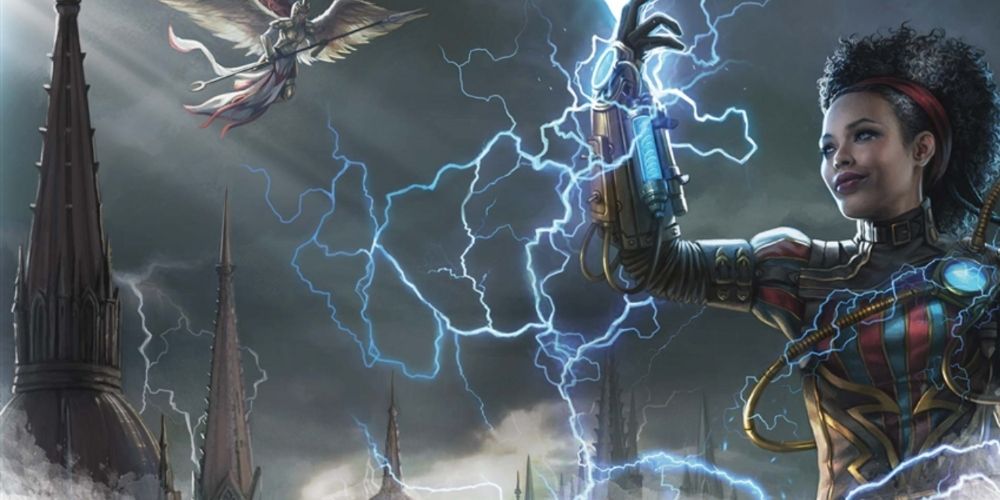 An artificer summoning lightning in DnD game