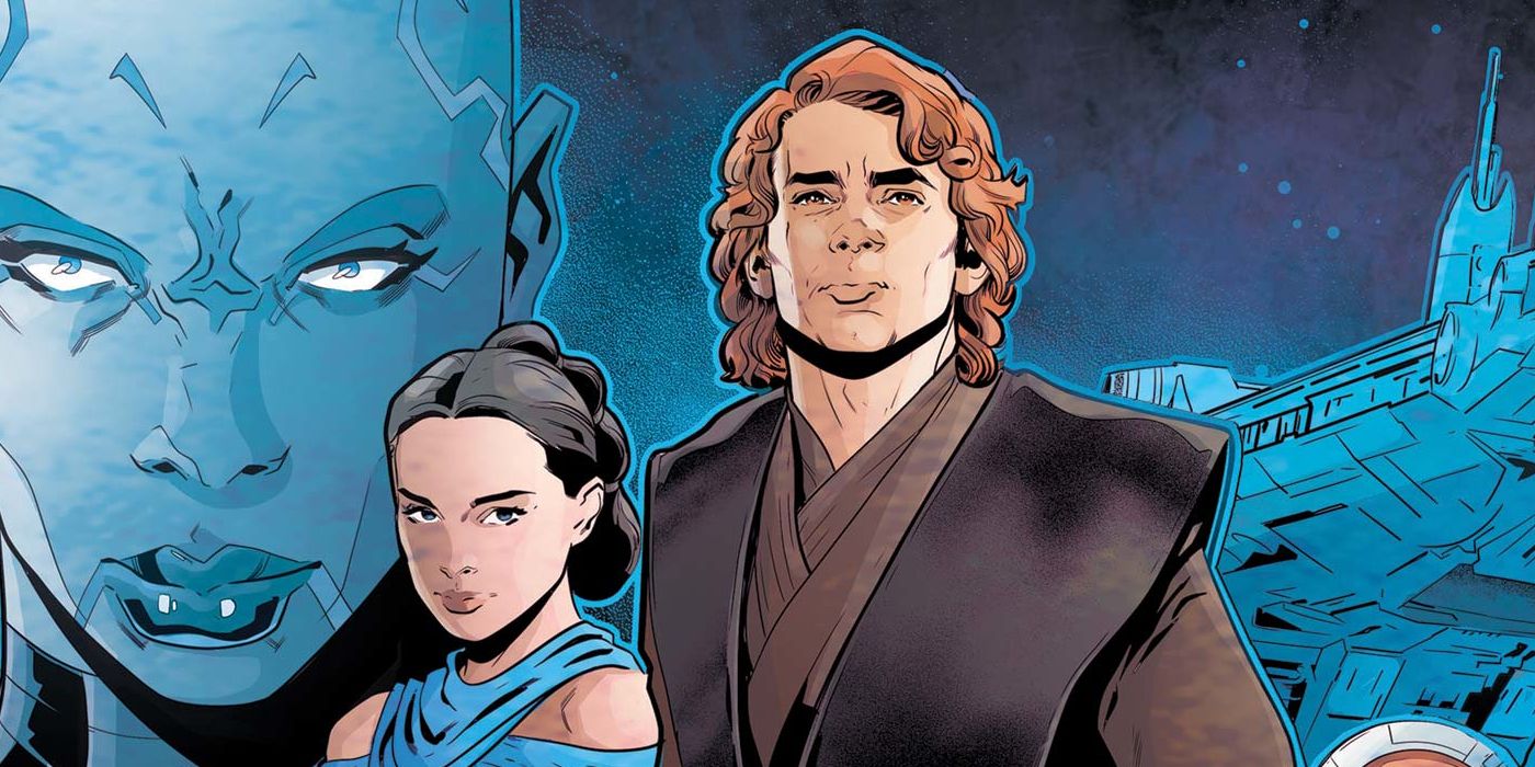 Asajj Ventress, Padme Amidala, and Anakin Skywalker on Will Sliney's variant cover of Star Wars Halcyon Legacy 3