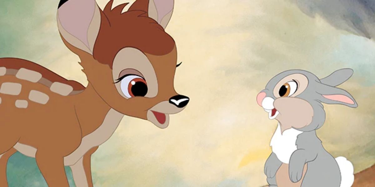 Bambi and Thumper smiling from Bambi