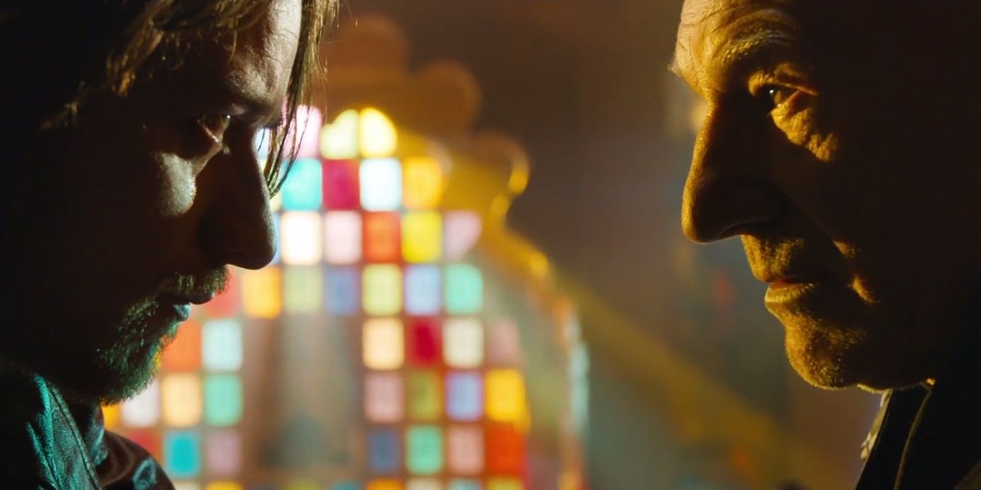 Charles Xavier speaks with his future self for help in X-Men: Days of Future Past