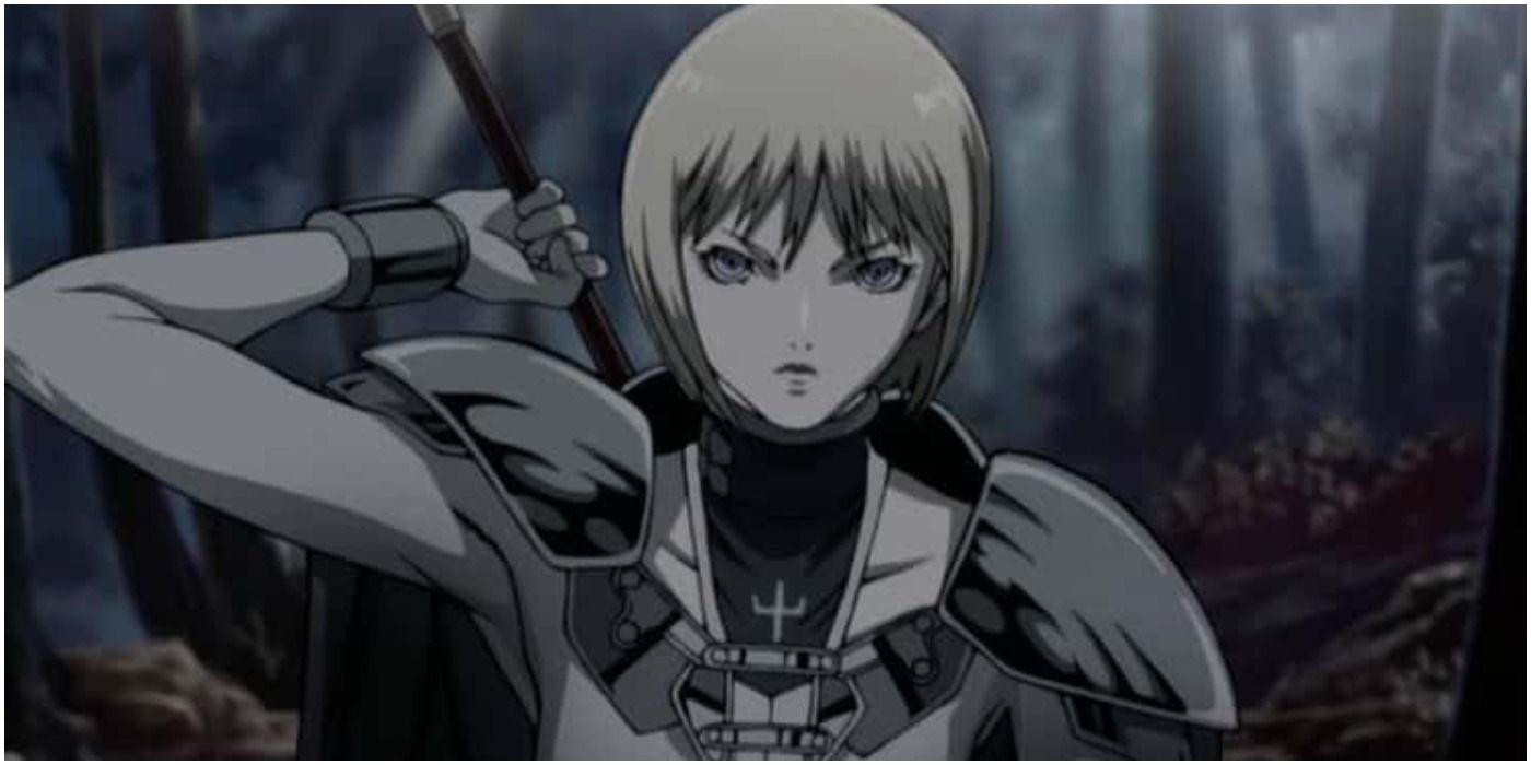 Clare draws her sword in Claymore