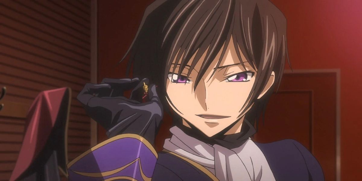 Lelouch lamperouge looking smug in Code Geass.