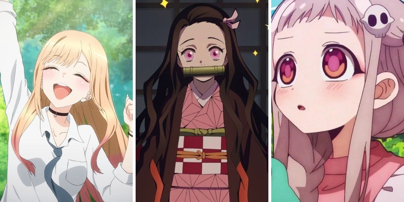 Anime heroines – Marin Kitagawa, Nezuko Kamado, and Nene Yashiro