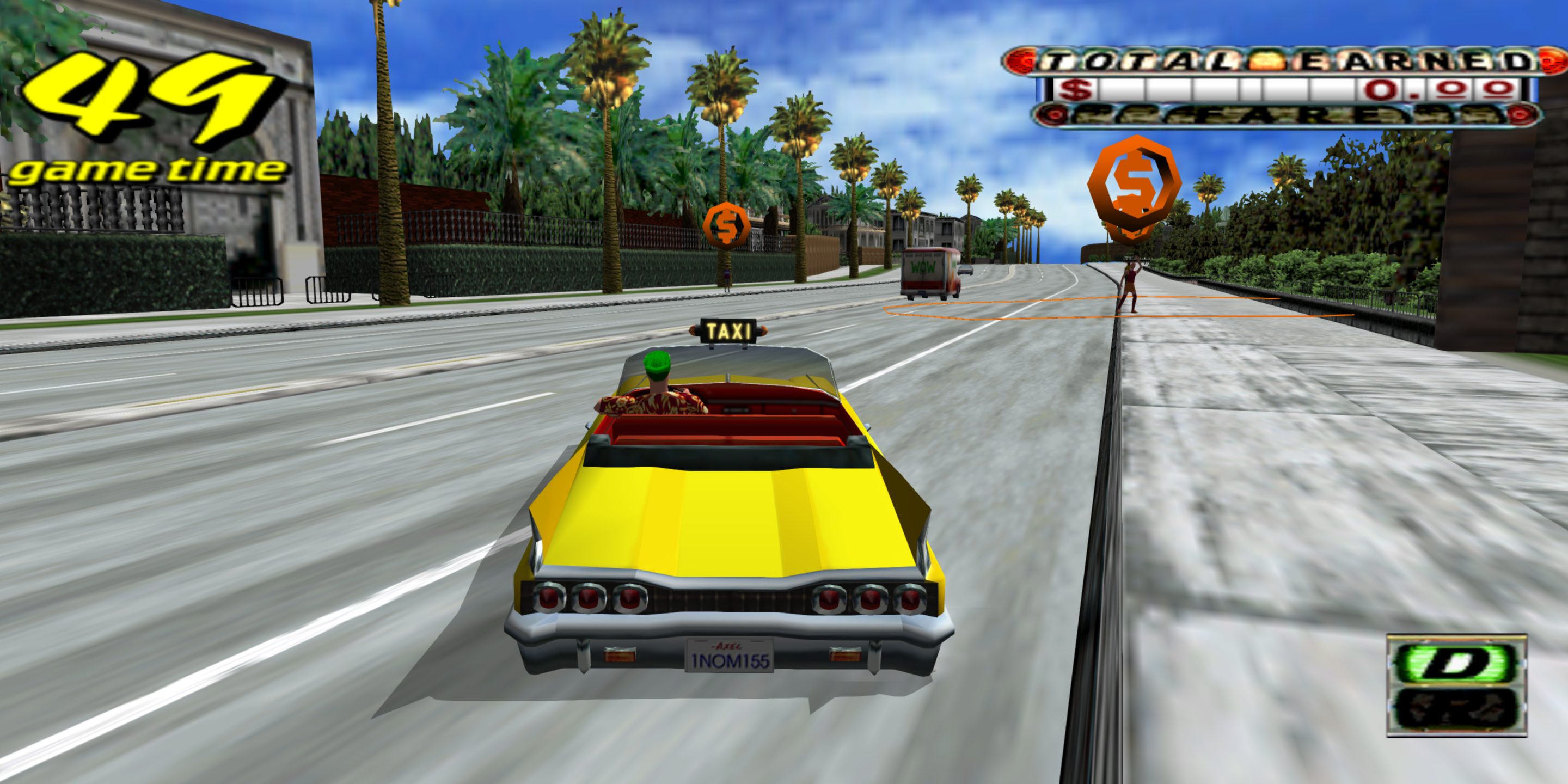 Gameplay from Crazy Taxi.