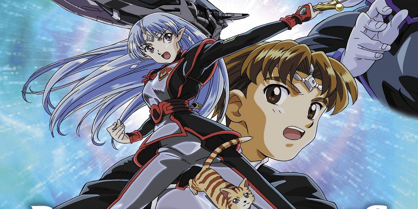 Crest of the Stars' lead Lafiel with co-protagonist Jinto in the background.