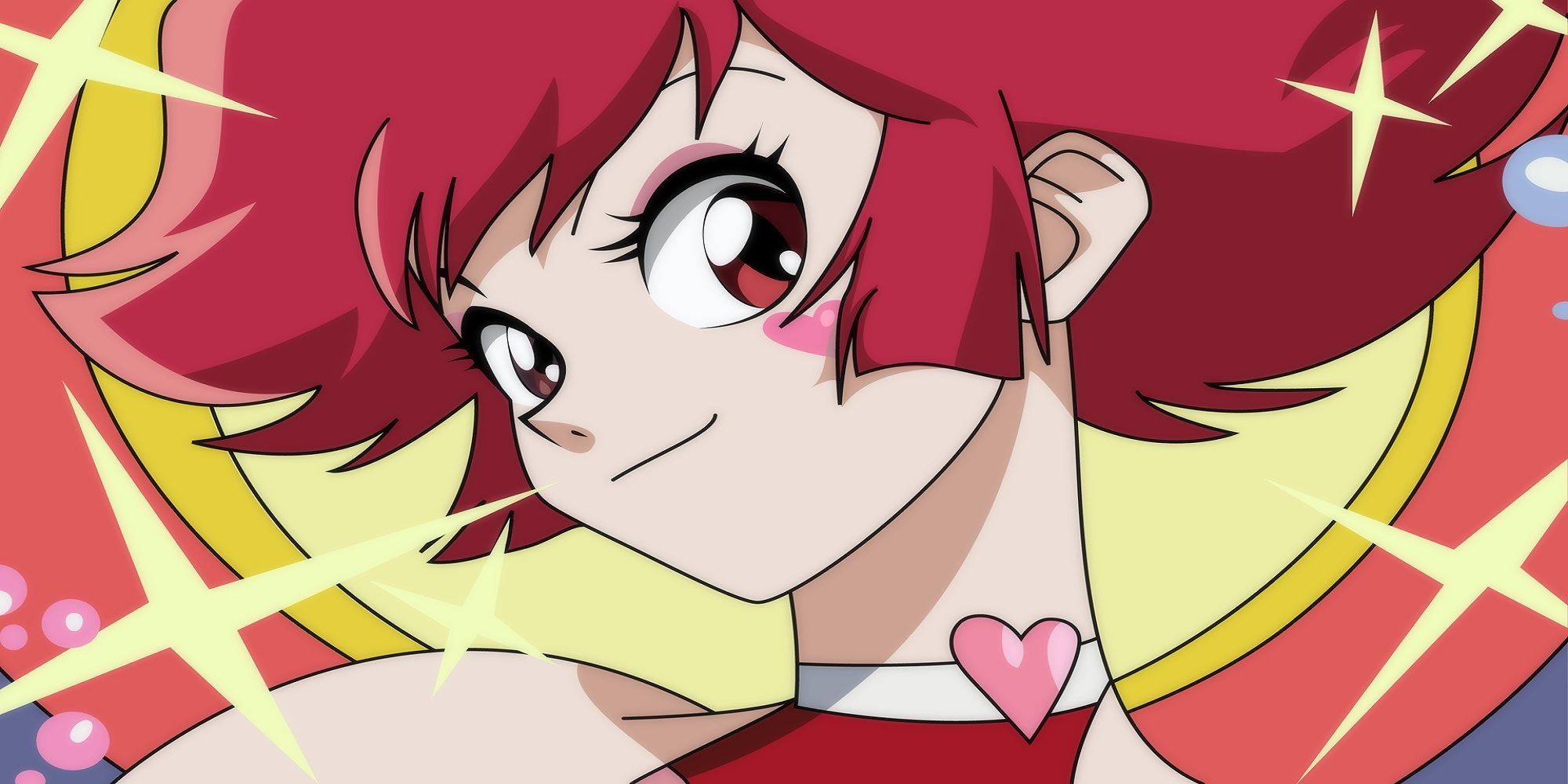 The protagonist of Cutie Honey grinning at the camera.