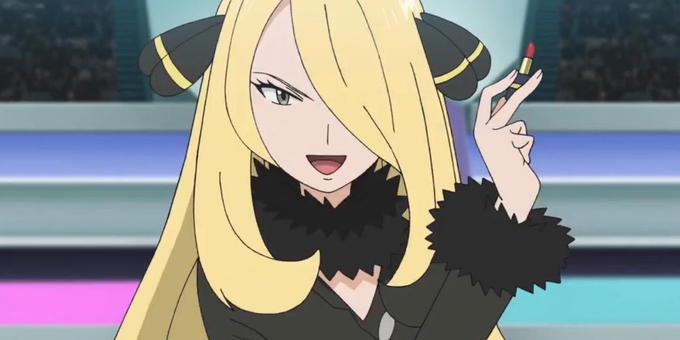 Cynthia in the Masters Eight in Pokémon Journeys