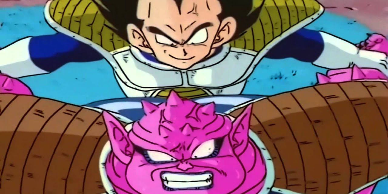 Vegeta fights Dodoria and goes in for the kill in Dragon Ball Z.