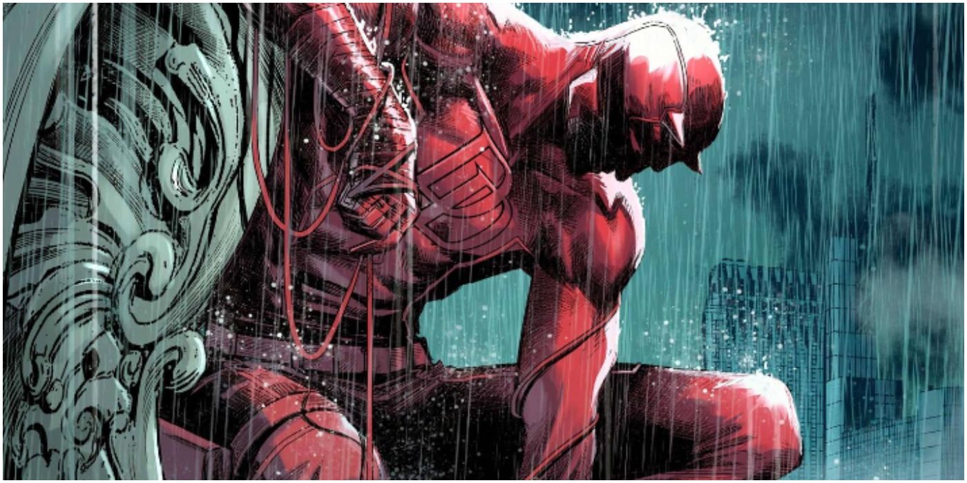 Daredevil in the rain from Marvel Comics
