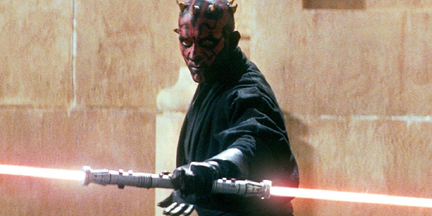 Darth Maul Activates His Lightsaber In Star Wars The Phantom Menace