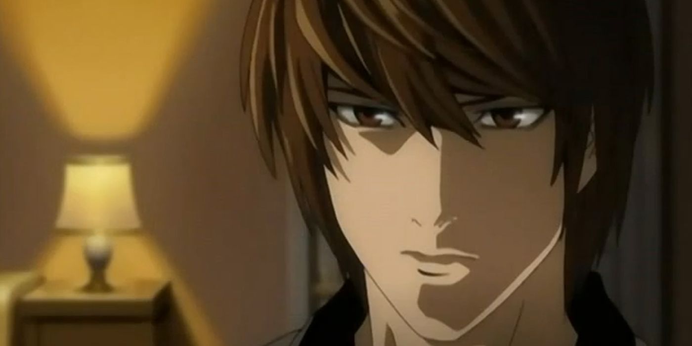 Light Yagami looking serious in Death Note.
