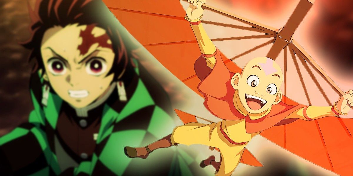 Tanjiro from Demon Slayer and Aang from Avatar: The Last Airbender