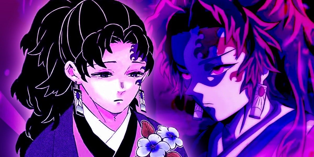 Yoriichi looking forlorn on the left and determined on the right
