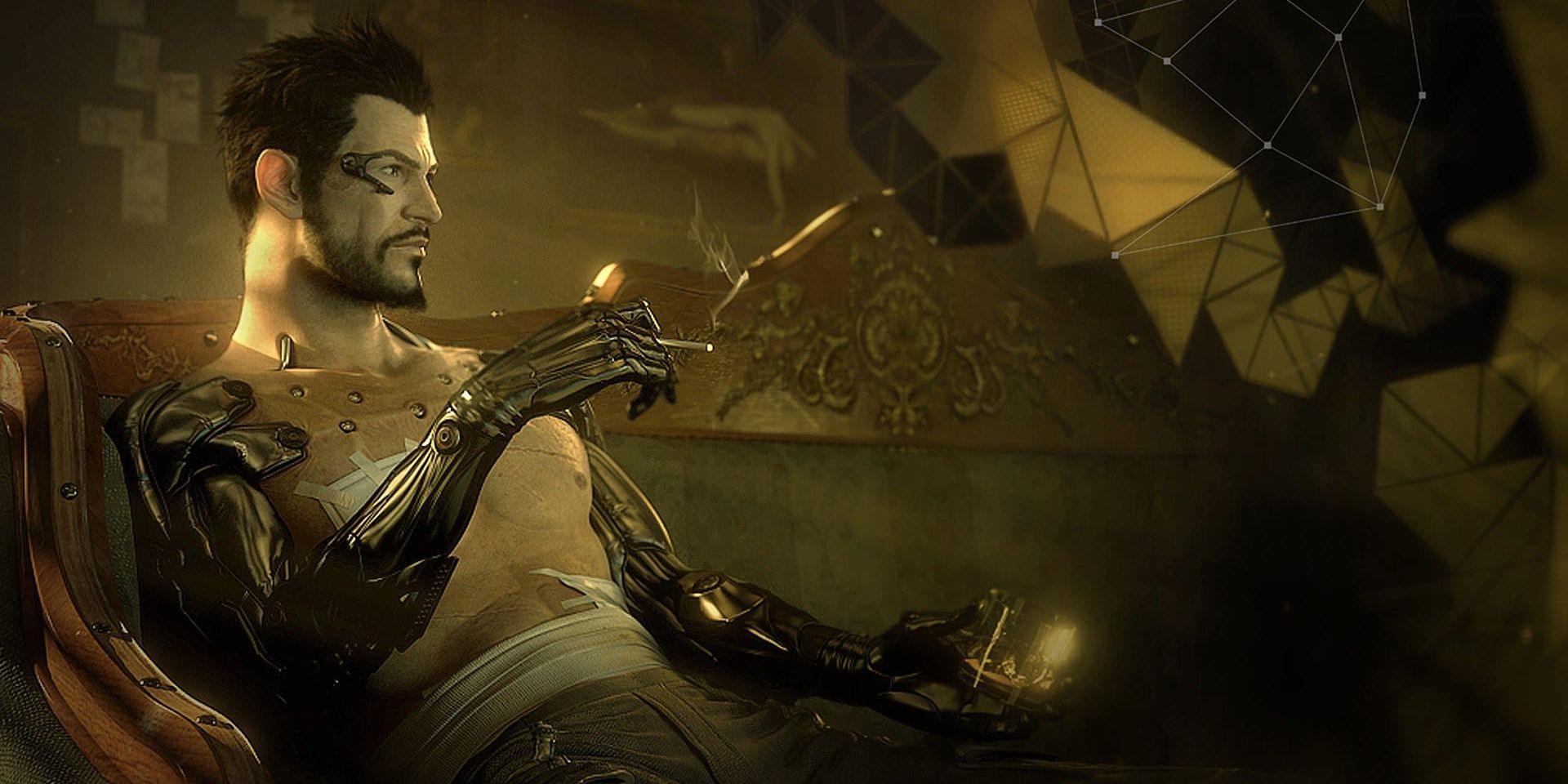 A cybernetically enhanced PC in Deus Ex