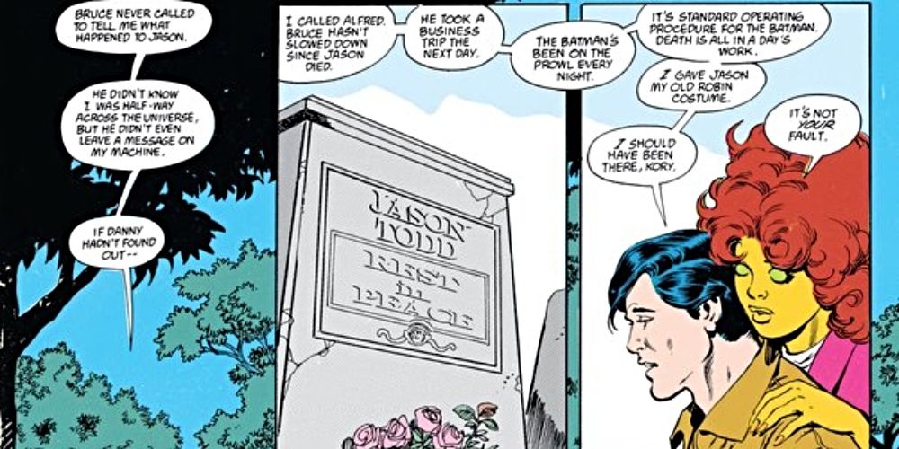Dick responds to Jason's death in Teen Titans