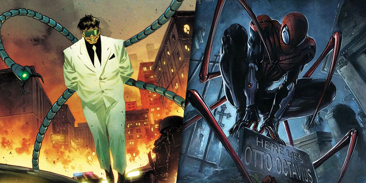 Doctor Octopus and Superior Spider-Man split image