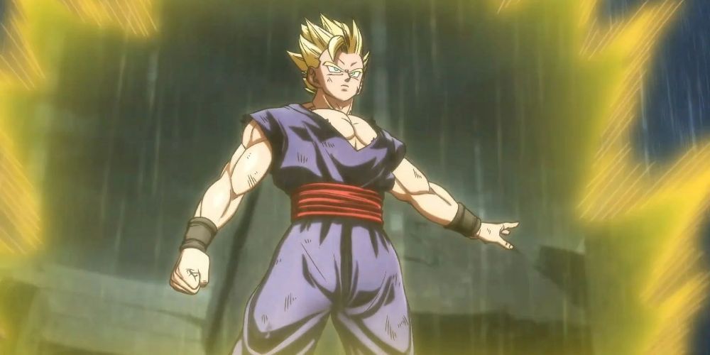 Anime Gohan in his Super Saiyan form in Dragon Ball