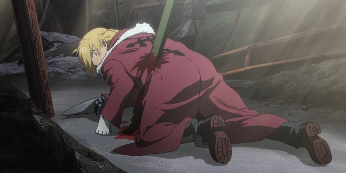 Edward Elric impaled in Fullmetal Alchemist: Brotherhood.