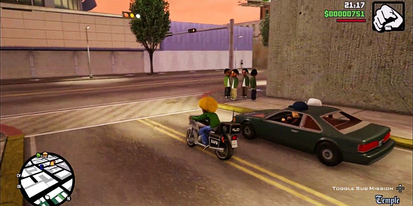 Screenshot depicting the effects of entering the Konami code in Grand Theft Auto San Andreas The Definitive Edition.