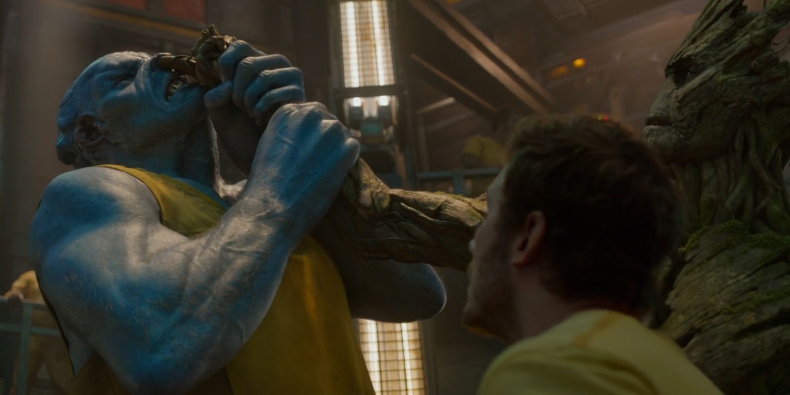 Groot Protects Peter in the Kyln prison